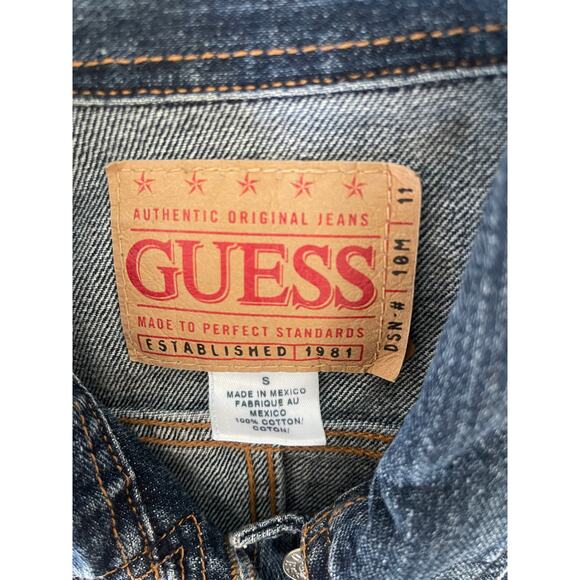 Vintage Guess Medium Wash Jean Denim Jacket - Size Women's Small - Picture 2 of 7
